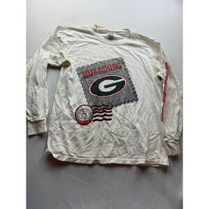 University Of Georgia Bulldogs Shirt Mens Size Medium White Long Sleeves